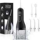 Water Flosser for Teeth Cordless: 260ML Portable Oral Irrigator with DIY Strength for Daily Oral and Braces Care, 4 Modes & 5 Jet Tips, 40-Day Battery, IPX7 Waterproof Dental Flosser for Home Travel