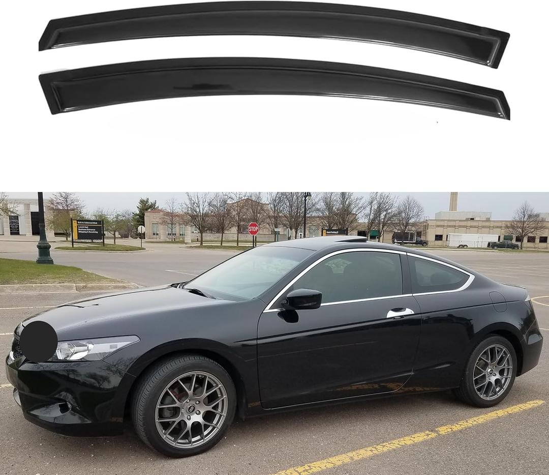 IG Window Visors Fit for 2008-2012 Honda Accord Coupe, Out-Channel Rain Guards Vent Wind Deflectors 2PC, Car Accessories for 08-12 Accord (Coupe Only)