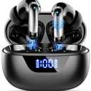 Wireless Earbuds Bluetooth 5.3 Headphones 48H Stereo Earphones in Ear with 4 ENC Mic Clear Calls, Noise Cancelling Ear Buds with LED Display Charging Case, IP7 Waterproof Sport Headset for Android iOS