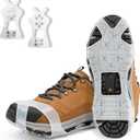 Ice Cleats for Shoes and Boots,10-Spike Stainless Steel Ice Grips,Boot Cleats for Snow and Ice,and for Winter Outdoor Use