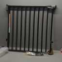 Babelio 31.5-55" No Bottom Bar Baby Gate Extra Wide, 2-in-1 Auto Close Dog Gate for The House, Stairs and Doorways, with Large Walk Thru Door, Black