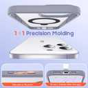 Designed for iPhone 15 Pro Max Case with Magnetic Ring Stand [Compatible with Mag-Safe] [Military Drop Protection] Shockproof Translucent Phone Cover 6.7" for Women Men,Grey (Gray)