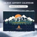 Advent Calendar 2025 Survival Kit for Men, 24 Days Christmas Countdown Calendar with Survival Gear and Camping Gear,Cool Gadgets for Outdoor Camping Fishing