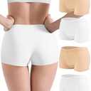 Anyball Women's Boyshorts Underwear Cotton, Full Coverage Panties, Womens Boyshort Boxer Briefs Breathable for Women 4 Pack, S