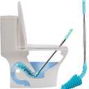 HOMEGOAL Toilet Plunger, Siphon Type Toilet Clog Remover, Flexible Rubber Head Stainless Steel Handle, Toilet Dredge Tool, Squeegee (Blue)