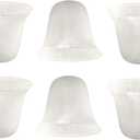 Giluta 6 Pack Bell Shaped Glass Shade Alabaster Light Fixture Shades Replacement for Ceiling Fan Light Wall Light, Lipless with 1-5/8 inch Fitter Opening