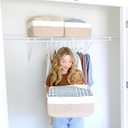 NaturalCozy Storage Baskets 16.8x13x7.6 Cotton Rope Woven Baskets for Organizing 3-Pack | Toy Storage Bins | Basket for Shelves, Laundry, Blanket, Clothes, Closet, Kitchen, Bathroom, Gifts (Off White & Mixed Brown)