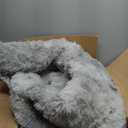 Calming Dog Bed Fluffy Plush Dog Mat for Furniture Protector with Removable Washable Cover for Large Medium Small Dogs and Cats (Large, Light Grey) (45.0"L x 37.0"W x 6.0"Th)