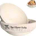 Banneton Bread Proofing Basket: Banneton Basket Set of 2, 9-inch Sourdough Proofing Basket Round Proofing Bowls, Handmade Rattan Baskets w Linen Liners for Dough Proofing, Sourdough Bread Making Kit