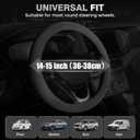 FLORICH Car Steering Wheel Cover Winter, Microfiber Suede Steering Wheel Covers with Anti-Slip Lining, Breathable Elastic Car Steering Wheel Protector Soft, Universal Standard Size 14-15 inch