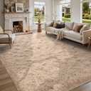 5x8 Living Room Rugs Fluffy Neutral Beige Area Rug,Modern Plush Non-Slip Soft Bedroom Shag Carpet for Book Room Office,Coffee Stain Resistant