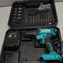 COMOWARE 20V Cordless Drill, Electric Power Drill Set with 1 Battery & Charger, 3/8 Keyless Chuck, 2 Variable Speed, 266 In-lb Torque, 25+1 Position and 34pcs Drill/Driver Bits (Green)