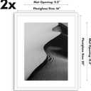 Americanflat 16x20 Picture Frame with Polished Plexiglass - Set of 2 - Use as 12x16 Frame with Mat or Display 16x20 Photo Without Mat - Galleria Collection - Picture Frames for Wall Display - White