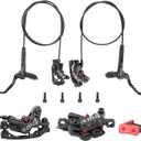 MEROCA M4 4-Piston Mountain Bike Hydraulic Disc Brakes Hydraulic Bike Brakes Front 800mm and Rear 1400mm with PM Adapter for 160mm Rotor