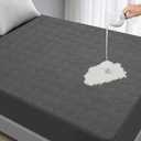 GOPOONY Waterproof Mattress Protector King Size - Breathable, Noiseless, Ultra-Soft Bed Cover, Mattress Pad Cover with Deep Stretchable Pockets 8"-21" (Gray)