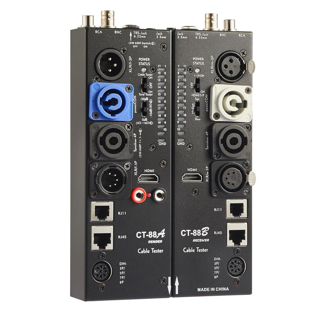 MFL. Detachable Advanced Cable Tester Line Audio Spilt Apart Cable Checker and Finder 10-Way Switch Wire Tracker with LED Indicators, Separate Working Mode, Rectangular