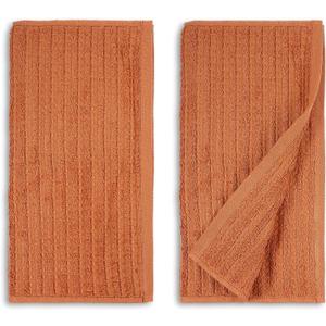 2 Pack Waffle Bathroom Hand Towels Waffle Hand Towel Striped Pattern Cotton Lightweight Quick Drying Towels Soft Absorbent Decorative 14x28 Inches Towel for Women Bathroom Kitchen