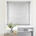 LazBlinds No Tools-No Drill 1" Aluminum Mini Blinds, Cordless Blinds for Indoor Windows, Light Filtering Horizontal Blinds and Shades for Window Size 47'' W x 48'' H, Silver Grey