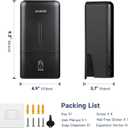 AIKE Wall Mount Liquid Soap Dispenser for Commercial Bathroom 27oz Large Capacity Manual Push Pump Black