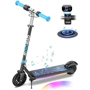 Gyroor H30 Max Electric Scooter for Kids, LED Dispaly, 150W Powerful Motor, Dual Brake System, Adjustable Height and Speed, Best Presents for Kids
