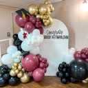 139Pcs Burgundy and Gold Balloon Arch Garland Kit for Graduation Party Decorations,Maroon Black Metallic Gold Confetti Balloons for Class of 2025 Congrats Grad Celebrations Birthday Supplies