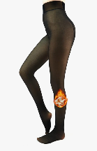 Fleece Lined Tights Sheer Women - Fake Translucent Warm Pantyhose Leggings Sheer Thick Tights for Winter, Size S