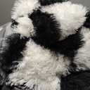 Super Soft Rug for Bedroom, 8x10 Ft Black and White Area Rug Classic Checkered Shaggy Anti-Skid High Pile Soft Fluffy Rug Fuzzy Carpet for Living Room Bedroom Kids Room Nursery, Dorm Home Decor