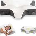 Doreve Cloudfaser Pillow, Cervical Neck Pillow, Dreamers Relief Pillow for Pain Relief & Sleeping, Ergonomic Contour for Side Sleepers, Necks and Shoulder Support (Black)