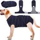 Kuoser Dog Surgery Recovery Suit, Soft Breathable Dog Recovery Suit for Female Spay Male Nueuter, Anti Licking Puppy Onesie Pet Surgical Suit for Dogs Abdominal Wounds Skin Disease, Blue Strips, Large