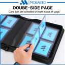 Top Loader Binder, Holds 128 Top Loaders,4 Pocket Top Loader Binders for 3" x 4" Rigid Cards, Card Album Folder for Hard Plastic Top Loaders