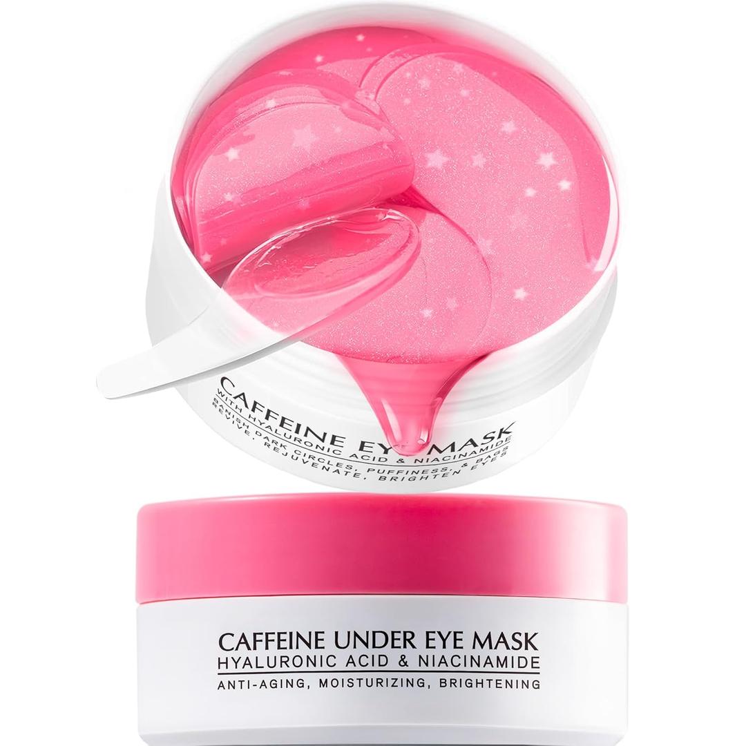 Enaskin Naturals Brightening Under Eye Masks: 40 Pairs Caffeine Eye Patches for Dark Circles and Puffiness