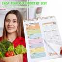 6 Pcs 180 Sheet Weekly Meal Planner and Grocery List with Magnet 8.5''x11'' Christmas Gift Spring Magnetic Meal Planner Wall Mountable Menu Pad for Christmas 2026 New Year Daily Weekly Gift