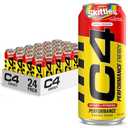 C4 Energy Drink 16oz (Pack of 12) - Strawberry Watermelon Ice - Sugar Free Pre Workout Performance Drink with No Artificial Colors or Dyes