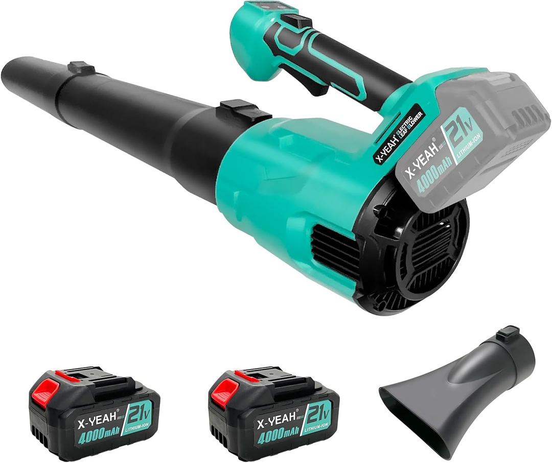 Leaf Blower Cordless- Battery Operated Leaf Blower, Lightweight and Portable Compact Leaf Blower with 2 X 4.0 Batteries & Charger for Lawn Care