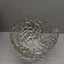 Modern Day Accents 5802 Rama Twigs Round Bowl, Silver, Fruit Bowl, Holds Spheres or Decorative Balls Fillers, Large Bowl, Home Decor, Room Decor, Office Decor, Tabletop Centerpiece, 14" W x 8.5H
