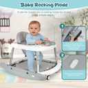 5-in-1 Baby Walker for Boys and Girls Music and Lights 6-18 Months, Foldable Baby Walkers with 5 Adjustable Heights, Infant Toddler Walker with Wheels and Combo PortableGrey