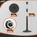 HiGiant 2 Pack 34 Inches Traffic Delineator Posts with Weighted Rubber Base, Portable Black Safety Posts Cones with Reflective Collars and 5 Ft Plastic Chains for Parking Lot, Construction Work