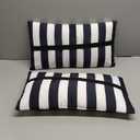Decorative Pillow Case Lumbar Pillow Case Rectangular Polyester Stripe Navy White, 19x10 inches