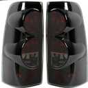 Tail Light Compatible With 1999-2006 Chevy Silverado 1500 2500 3500 2007 Classic,1999-2002 GMC Sierra 1500 2500 3500 Taillight Housing Replacement Left Driver & Right Passenger Side, Black/Smoke
