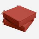 Outdoor Chair Cushion 24 x 24 x 5 Inches Patio Furniture Outdoor Waterproof Seat Cushion, Patio Chair Cushion with Handles and Ties, Square Dining Chair Cushion Set of 2, Terra Red