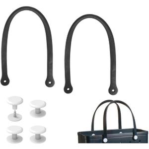 Lopqix Replacement Straps for S/M Rubber Beach Bag, Replacement Handles with 4 Snaps, EVA Bag Strap Replacement (Black)