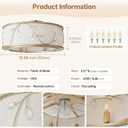 Caged Flush Mount Ceiling Fans with Lights, 20" Gold Boho Ceiling Fan, Low Profile Crystal Ceiling Fan with Light Remote Control, Small Mid Century Bladeless for Bedroom(6 E12 Bulb Include)