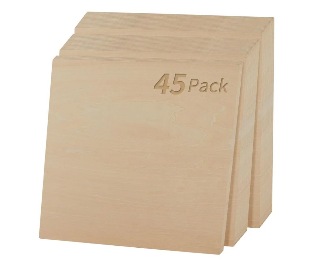 12 x 12 x 1/8 Inch A/AA Garde Baltic Birch Plywood 3mm Plywood Sheets 45Pcs Basswood Sheets with Smooth Surface Perfects for Laser Cutting, Engraving, Crafting, DIY Projects