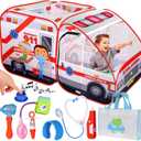 Ambulance Pop-up Play Tent for Kids with Sounds, Doctor Kit & Ball Pit for Toddlers & Up - Easy Setup Pop up Toy for Indoor & Outdoor, Emergency Vehicle Playset, Pretend Play, Great Gift