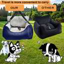 Small Dogs Car Seat,Fully Detachable and Washable Ultra Soft Car Travel Bed, with Clip-on,Two Portable Handle and Storage Pockets Puppy Dog Booster Seats,Portable DogCar Travel Carrier Bed