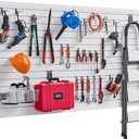 VEVOR Slat Wall Paneling, 1 x 4 ft, PVC Garage Slatwall with Accessories, White Slat Wall Easy-to-Install Adjustable Slatwall Panel with Coupling Structure & DIY Cutting, Fits for Storage & Display