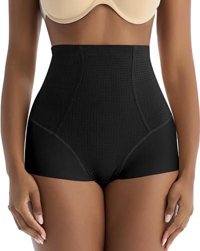 Blueinn High Waist Tummy Control Shapewear Boyshorts Underwear Mesh Shaping Briefs Body Shaper Panties for Women M