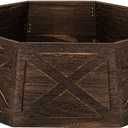 [2025 New] Natural Wood Christmas Tree Collar Stand for Real Trees up to 7.5ft, Durable Tree Base Cover with Easy Installation, Home Holiday Christmas Decoration (Dark Brown, D-30 Inch)