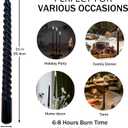 10 Inch Black Spiral Taper Candle Set, 10 Pack Unscented Candlesticks for Fall Decor Autumn Prayer Halloween Decor Rituals Meditation Fall Seasonal Decoration