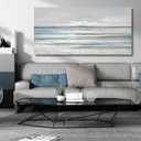 TRAIN2 ART Abstract Wall Art Modern Coastal Wall Decor Textured Blue and White Sea Background Canvas Wall Art for Living Room Bedroom Kitchen Office 20"x40"